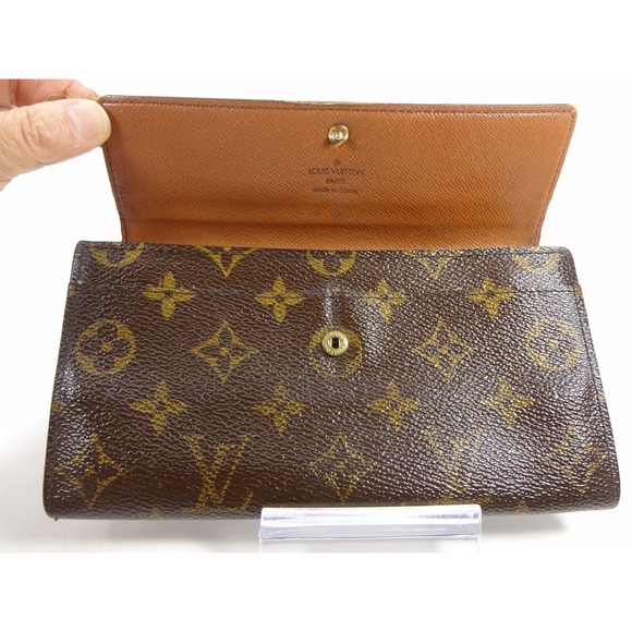 Louis Vuitton Monogram Sarah Wallet Brown Canvas Spain COA